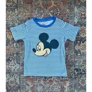 Disney 4T Boys Mickey Mouse Stripe Graphic Tee Shirt